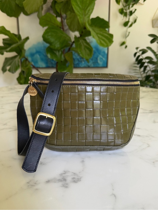 Clare V. Handbags - Clare V. Fanny Pack Crossbody Belt Bag Olive Green Croc Embossed Leather